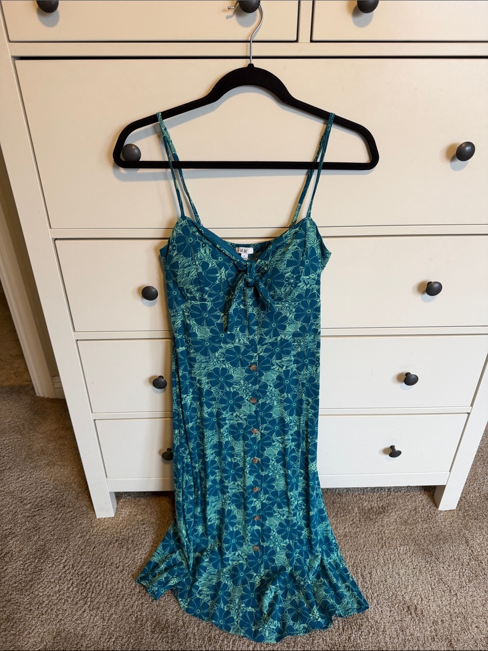 Mudd Floral Maxi Dress Blue & Green